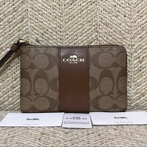 Coach Brown Wristlet
